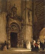 rudolph von alt side portal of como cathedral USA oil painting artist